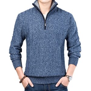 Men's Winter Turtleneck Sweater with Zipper